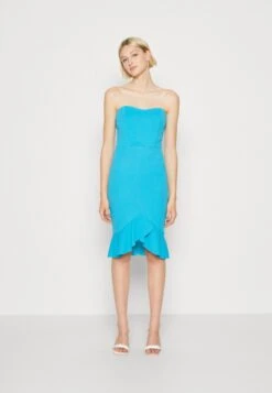 Wal G Chrissy Ruffle Midi - Robe En Jersey - Mediterranean Blue