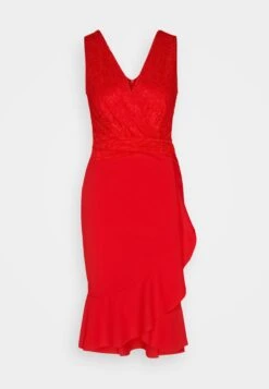 Wal G Sally Wrap Midi Dress - Robe En Jersey - Red -Wal G ac99dd48dbd74d12afafe980fe485a96