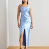 Wal G Valentines Romeo Asymmetric Maxi - Robe De Cocktail - Dusty Blue -Wal G ae65ca5e053d44bfb1b000971144338e