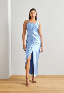Wal G Valentines Romeo Asymmetric Maxi - Robe De Cocktail - Dusty Blue
