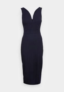 V Neck Midi - Robe En Jersey - Navy Blue