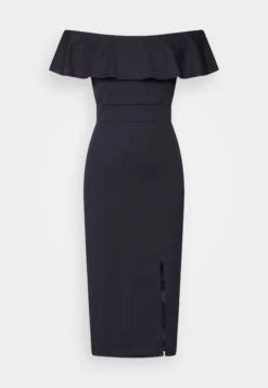 Camille Ruffle Midi - Robe De Soirée - Navy Blue
