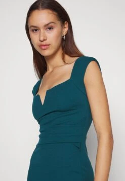 Wal G Nora Midi Dress - Robe En Jersey - Dark Teal Blue -Wal G b01a2887edcc42d7b2330b89afa68fc2