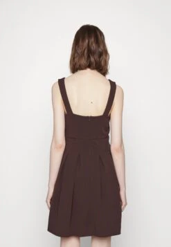 Wal G Plain V Neck Skater - Robe De Jour - Dark Brown -Wal G b0757792bc4f4201b1104d6b927b35fc