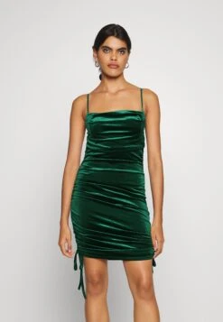 Wal G Ally Rouched Mini Dress - Robe De Soirée - Emerald Green