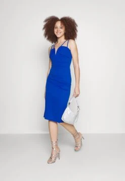 Wal G Sakeen V Neck Midi Dress - Robe De Soirée - Electric Blue -Wal G b4edd8b9629f4b77ae59df736b6521f0