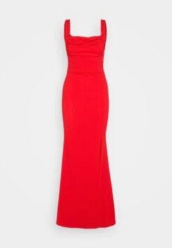 Wal G Maya Square Neck Maxi - Robe En Jersey - Red -Wal G b7ee85c68330404d8c7ac7664792cbc5