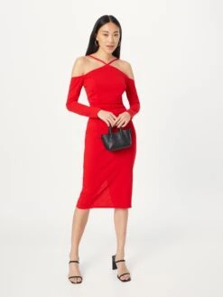 Wal G Robes Midi Robe Femme Rouge -Wal G b8df7a655ea5b4ca5b9c8d0a14c71140