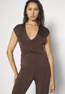 Wal G Party Hala V Neck - Combinaison - Chocolate Brown -Wal G bbe1d6c5ce1c421aabe69b33d6988e07