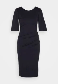 Wal G Puff Sleeve Midi Dress - Robe Fourreau - Navy Blue -Wal G bc52cae7aed24f57bd61e461300f96f2
