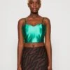 Wal G Daz Heart Neck Crop - Débardeur - Leaf Green