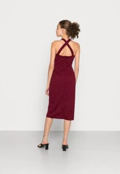 Wal G Jimmy Cross Over Midi Dress - Robe De Soirée - Wine -Wal G bf6941b6a8984f608d69b28772f0954b