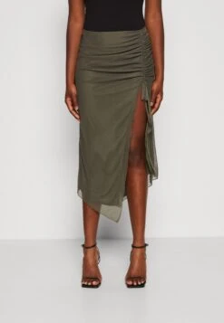 Wal G Roro Midi Skirt - Jupe Crayon - Khaki Green