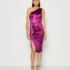 Wal G Niomi One Shoulder Midi - Robe De Soirée - Magenta -Wal G c15691eddcd5418ca6bd9fbe4b8d33a0