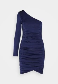 Wal G Evie Asymmetric Mini - Robe En Jersey - Navy Blue -Wal G c7c431cf77ab4b44b51db5dc00bf93a0