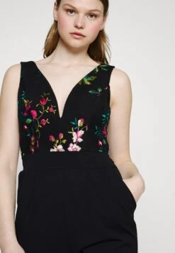 Wal G Print Contrast Plunge - Combinaison - Black Floral -Wal G c93c98c3cc7f4b9eb26c2ad629a7df42