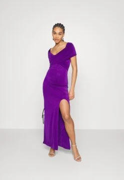 Wal G Wedding Odette Off Shoulder Maxi - Robe De Cocktail - Purple -Wal G c9c8ca4b9628441ab9b2de1e21c8b74b