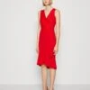 Wal G Sally Wrap Midi Dress - Robe En Jersey - Red -Wal G ccd368a3c8c943f9bf88a06a933f0aea