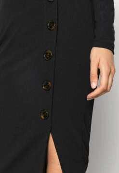 Wal G Tortoise Button Skirt - Jupe Crayon - Black -Wal G d0011de92db642778d3bfede8e130a66