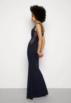 Wal G Taylor V Neck Dress - Robe De Cocktail - Navy Blue -Wal G d1d18433b820498bbb1d835be8c228b3