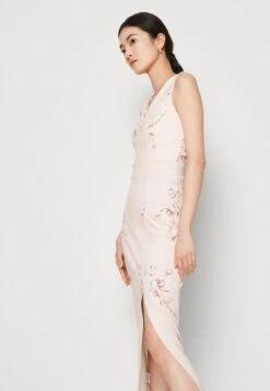 Wal G Wedding Dolly V Neck Print Maxi - Robe En Jersey - Apricot/Multi-Coloured -Wal G d4dc8c50869e4d61a236be7e2faa7daf