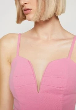 Wal G Dina V Neck Midi - Robe Fourreau - Rose Pink -Wal G d7a859a9a6d2410fa7d603d3afdae2fc