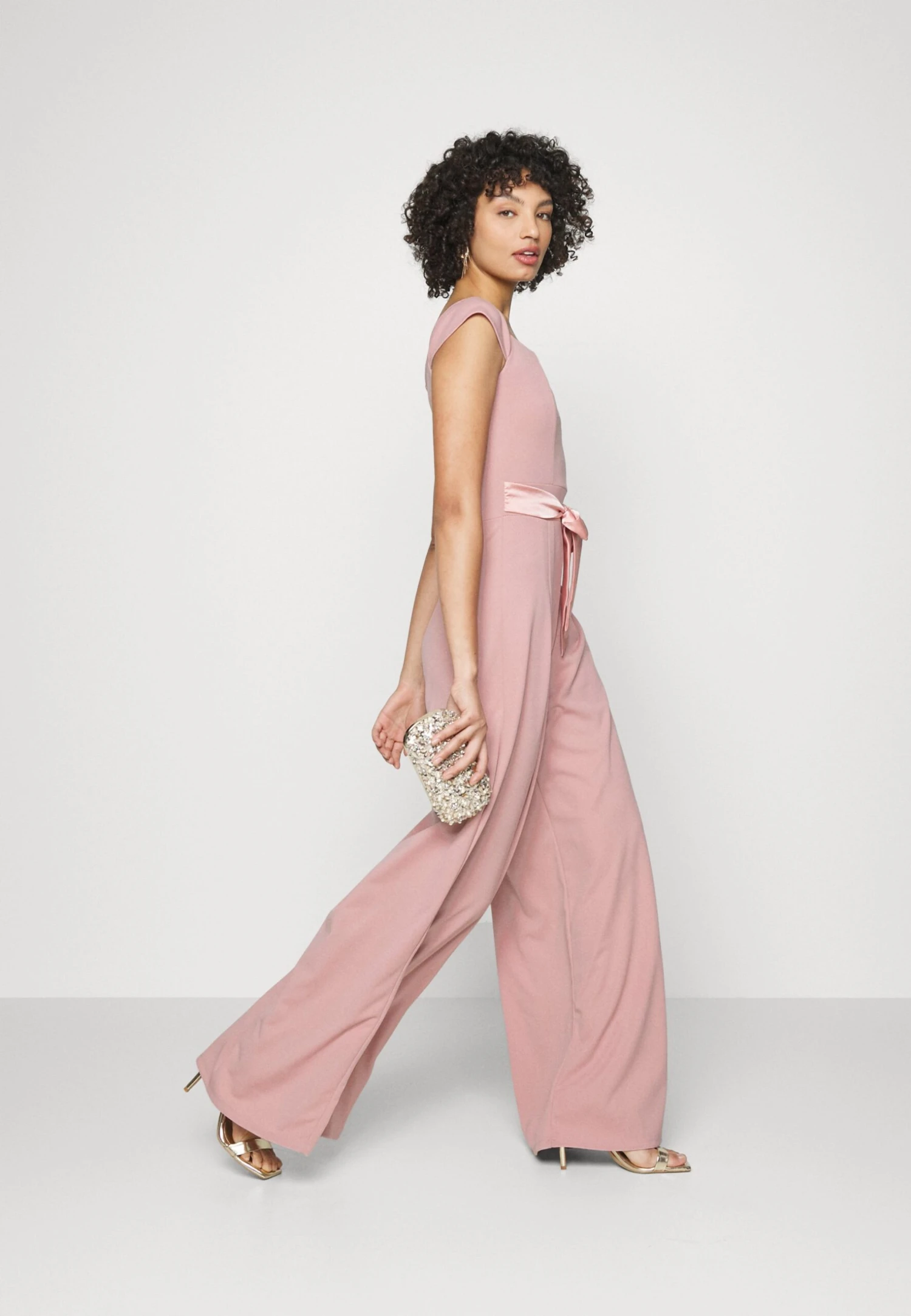 Teo V Neck Wide Leg Bow - Combinaison - Blush Pink 4 Teo V Neck Wide Leg Bow - Combinaison - Blush Pink – Image 2