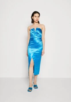 Wal G Party Ben V Neck Midi - Robe De Soirée - Ocean Blue