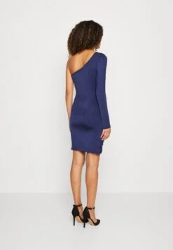Wal G Evie Asymmetric Mini - Robe En Jersey - Navy Blue -Wal G db30925ab7604fec853d897485faf537