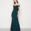 Wal G Kia Off The Shoulder Maxi Dress - Robe De Cocktail - Forest Green
