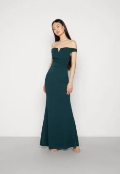 Wal G Kia Off The Shoulder Maxi Dress - Robe De Cocktail - Forest Green