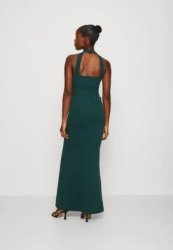 Wal G Tilly Ruffle Halter Neck Maxi Dress - Robe En Jersey - Forest Green -Wal G dedab6579442409ca5d42e04edd75918