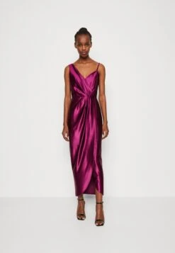 Wal G Valentines Esme Pleat Maxi - Robe De Cocktail - Plum