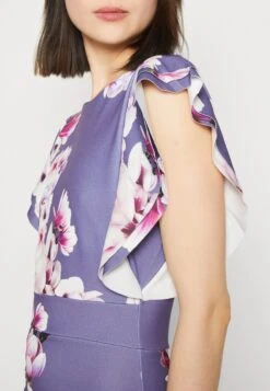 Wal G Diana Ruffle Sleeve Midi Dress - Robe En Jersey - Purple -Wal G dfa0fb3625174f7a86576687f185ca8c