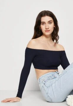 Wal G Hollie Off Shoulder Crop - T-Shirt À Manches Longues - Navy -Wal G e04edce4b37e427192da6a2b0589f6d6