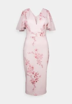 Wal G Wedding Jamie Flare Sleeve Midi - Robe Fourreau - Pink -Wal G e29c81b2bccc4a7ba596d0e8c75d653d