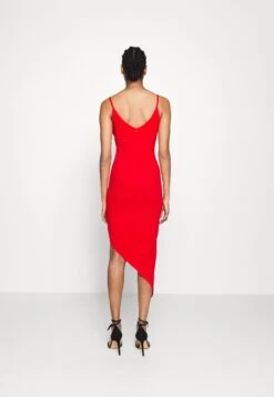 Laila Asymmetric Midi Dress - Robe De Jour - Red -Wal G e414849f03754a09adac1416db10a910