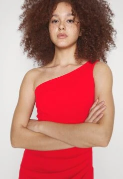 Wal G Dolly Asymmetric Mini - Robe Fourreau - Red -Wal G e7d61b828552415ca96544ca94b8f536