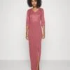 Wal G Wgxzl Wedding - Rose Lace Top Maxi Dress - Robe De Cocktail - Dark Mauve Pink