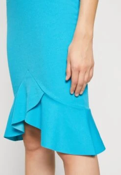 Wal G Chrissy Ruffle Midi - Robe En Jersey - Mediterranean Blue -Wal G ee4d5f5ae07a47abaa78adeb8d9c7d89