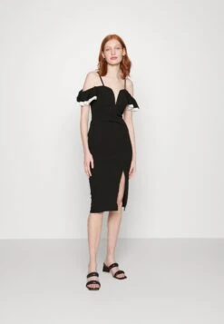 Wal G Simah Frill Midi Dress - Robe En Jersey - Black/White 11 Wal G Simah Frill Midi Dress - Robe En Jersey - Black/White -Wal G f18fe15b2be2418a9861f42a3fade450