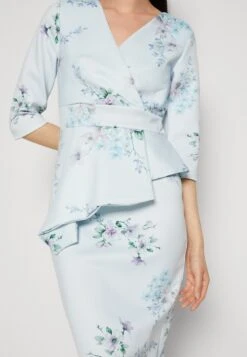 Wal G Wedding - Isabella Wrap Midi - Robe De Soirée - Light Blue -Wal G f84303ed572c49d1ae72b89f8d99ff64