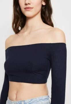 Wal G Hollie Off Shoulder Crop - T-Shirt À Manches Longues - Navy -Wal G fad3961ba67744cc92784dbce86825d3