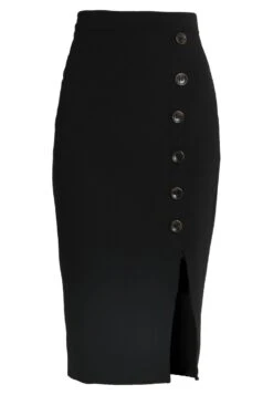 Wal G Tortoise Button Skirt - Jupe Crayon - Black -Wal G ff0f9af75ebd4684aad21abbc705736b